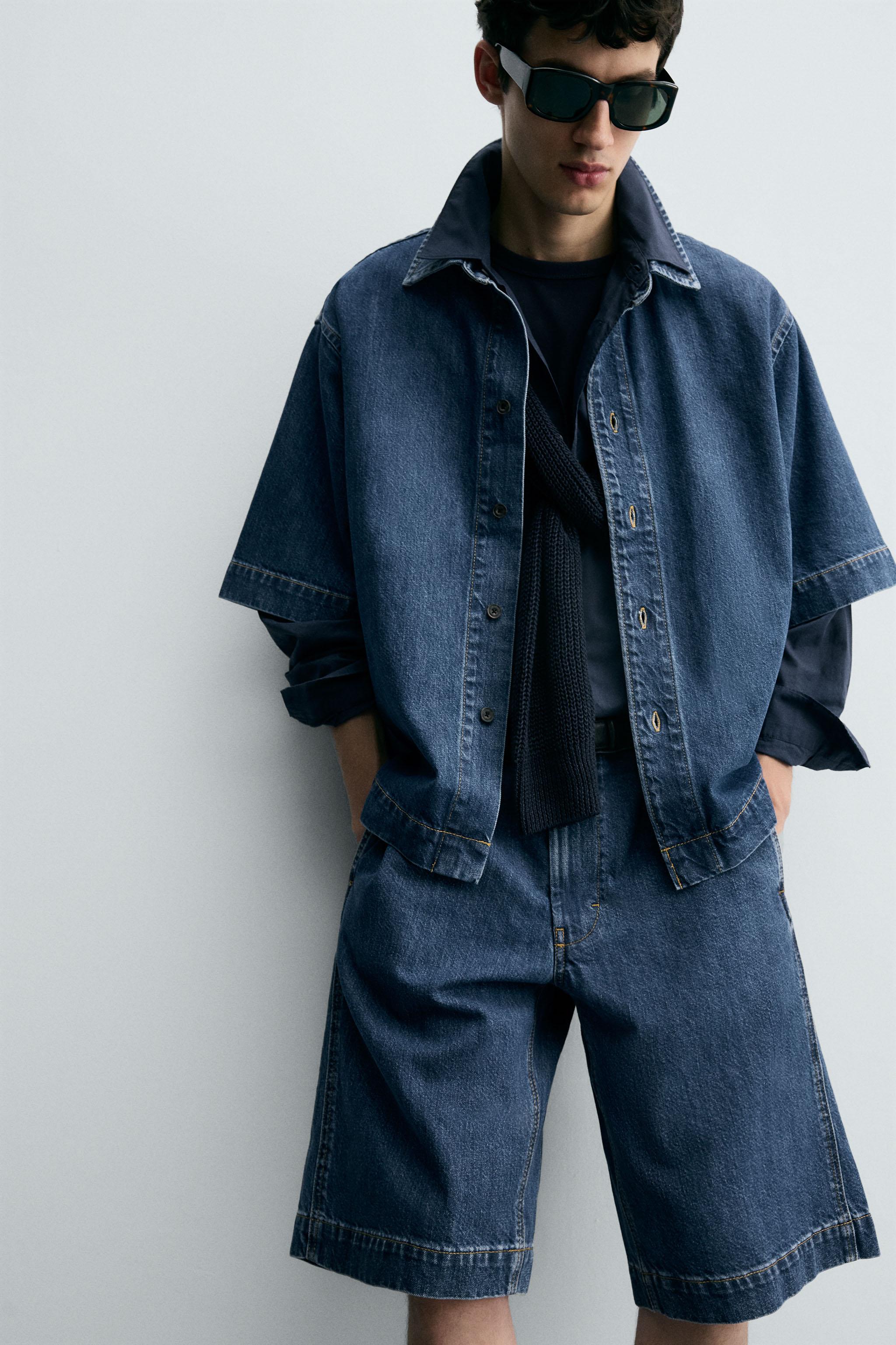 CHEMISE EN DENIM À MANCHES COURTES